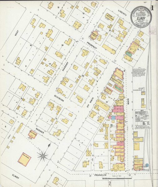 Elroy Wisconsin 1904 - Fire Insurance Index - Old Map Reprint