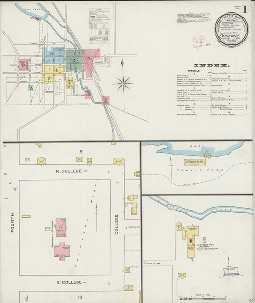 Evansville Wisconsin 1894 - Fire Insurance Index - Old Map Reprint