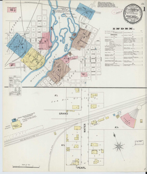 Grand Rapids Wisconsin 1891 - Fire Insurance Index - Old Map Reprint