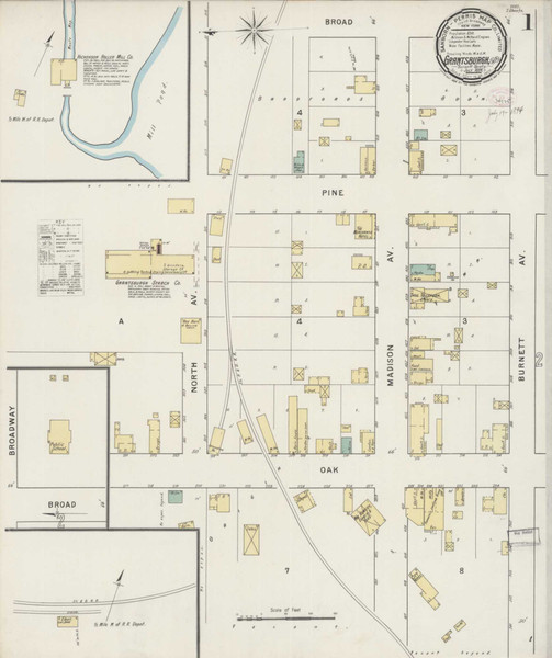 Grantsburg Wisconsin 1894 - Fire Insurance Index - Old Map Reprint