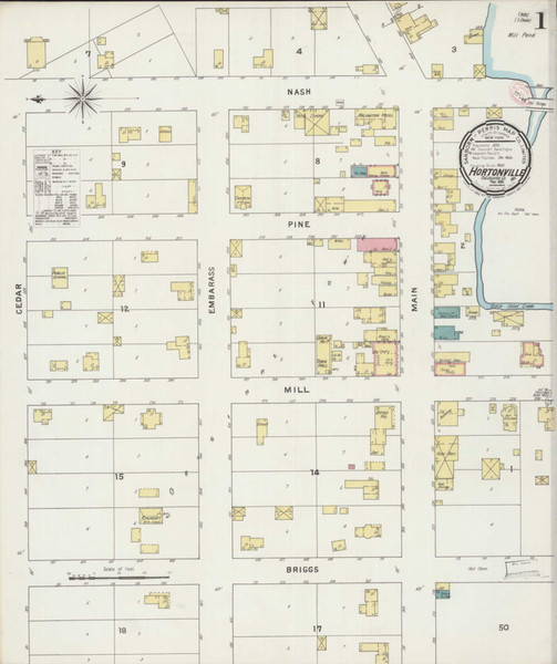 Hortonville Wisconsin 1894 - Fire Insurance Index - Old Map Reprint