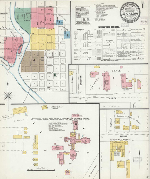 Jefferson Wisconsin 1904 - Fire Insurance Index - Old Map Reprint