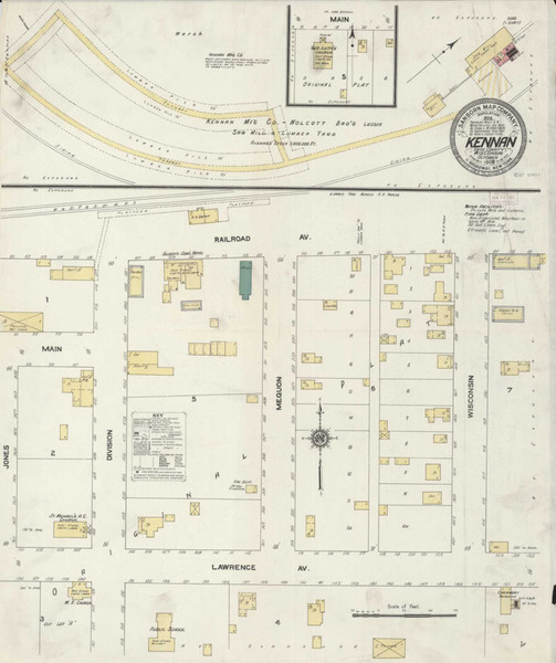Kennan Wisconsin 1909 - Fire Insurance Index - Old Map Reprint