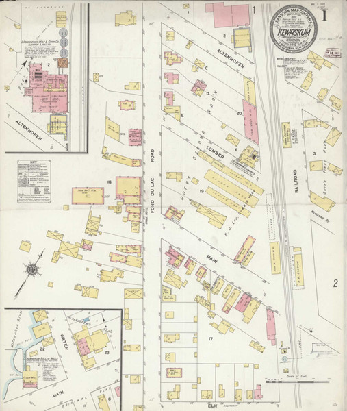 Kewaskum Wisconsin 1910 - Fire Insurance Index - Old Map Reprint