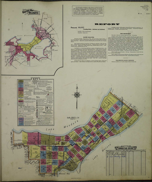 Madison Wisconsin 1951 V1 - Fire Insurance Index - Old Map Reprint