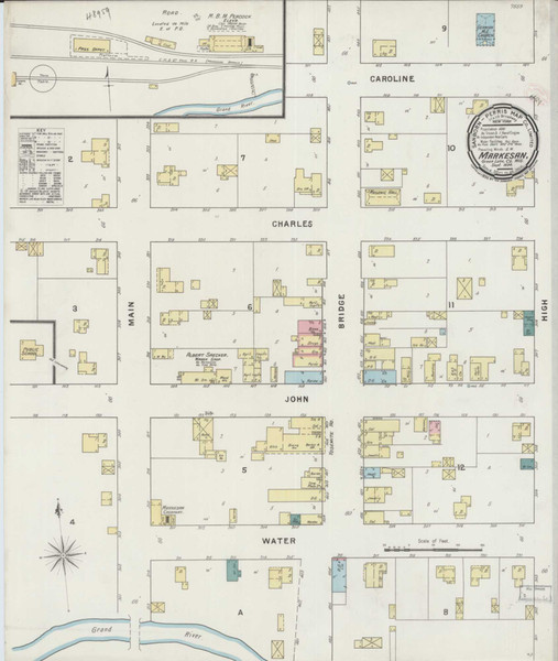 Markesan Wisconsin 1894 - Fire Insurance Index - Old Map Reprint