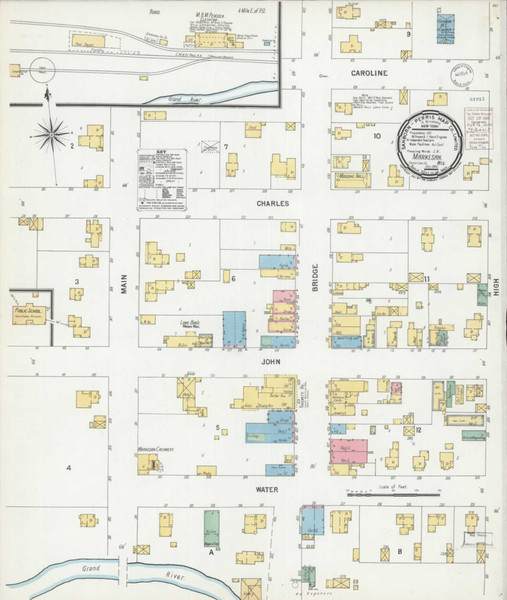 Markesan Wisconsin 1900 - Fire Insurance Index - Old Map Reprint