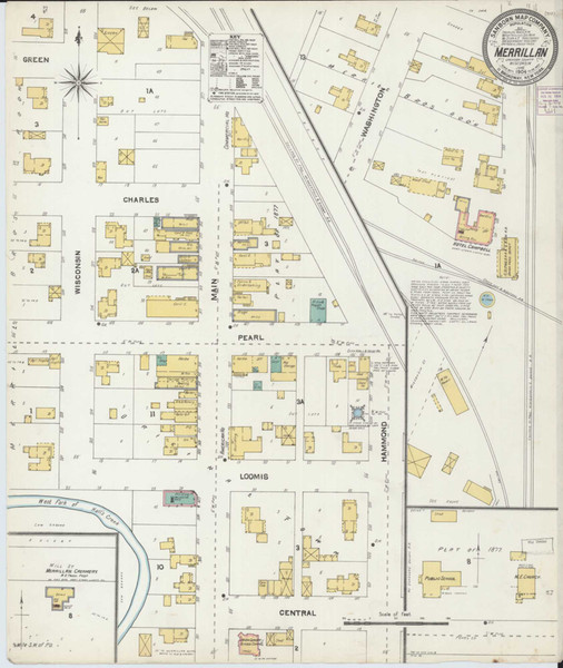 Merrillan Wisconsin 1904 - Fire Insurance Index - Old Map Reprint