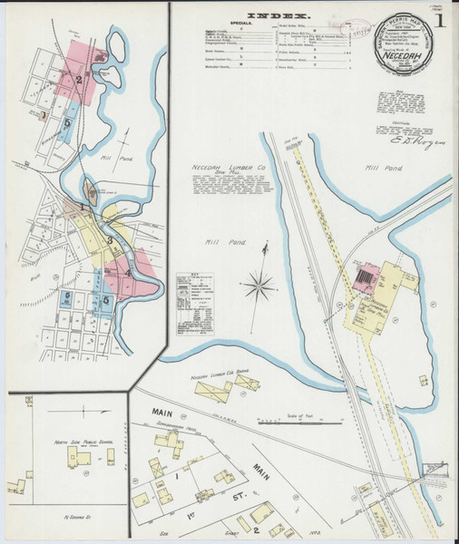 Necedah Wisconsin 1891 - Fire Insurance Index - Old Map Reprint