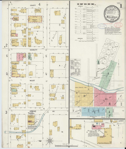 Neillsville Wisconsin 1897 - Fire Insurance Index - Old Map Reprint