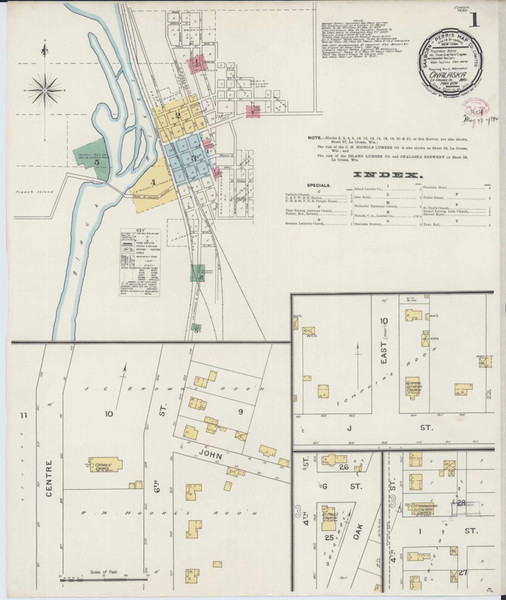 Onalaska Wisconsin 1894 - Fire Insurance Index - Old Map Reprint