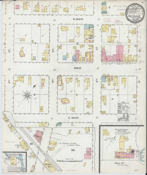 Palmyra Wisconsin 1892 - Fire Insurance Index - Old Map Reprint