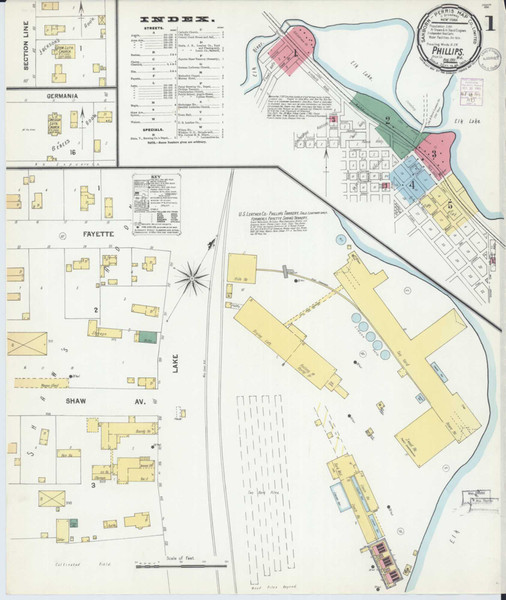 Phillips Wisconsin 1901 - Fire Insurance Index - Old Map Reprint