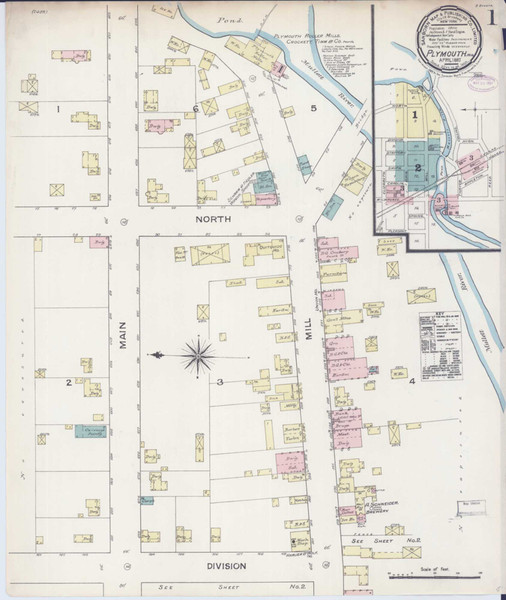 Plymouth Wisconsin 1887 - Fire Insurance Index - Old Map Reprint