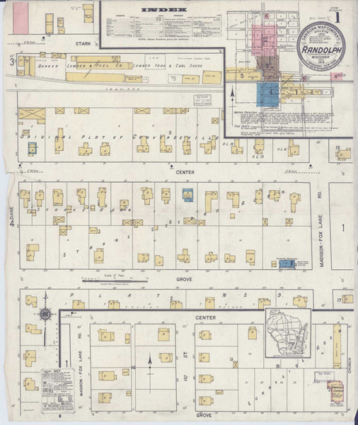 Randolph Wisconsin 1919 - Fire Insurance Index - Old Map Reprint