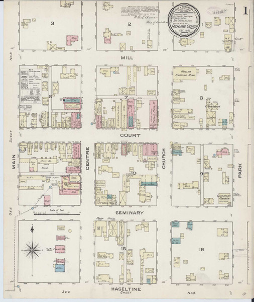 Richland Center Wisconsin 1883 - Fire Insurance Index - Old Map Reprint