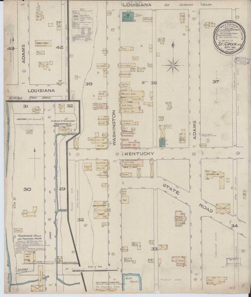 Saint Croix Falls Wisconsin 1885 - Fire Insurance Index - Old Map Reprint