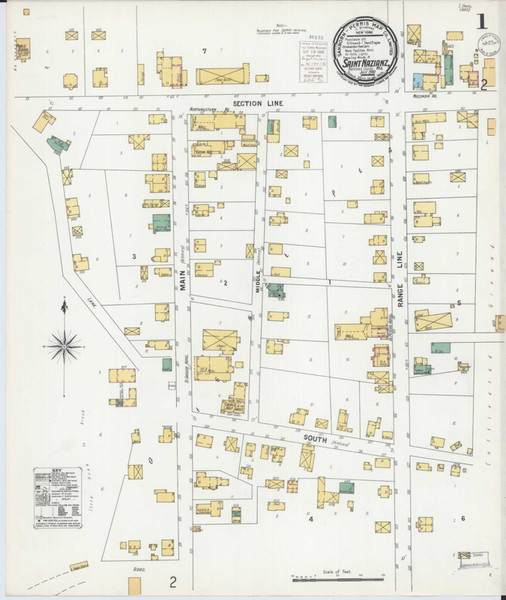 Saint Nazianz Wisconsin 1900 - Fire Insurance Index - Old Map Reprint
