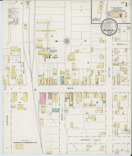 Seymour Wisconsin 1894 - Fire Insurance Index - Old Map Reprint