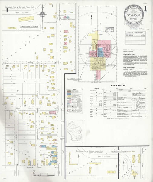 Seymour Wisconsin 1938 - Fire Insurance Index - Old Map Reprint