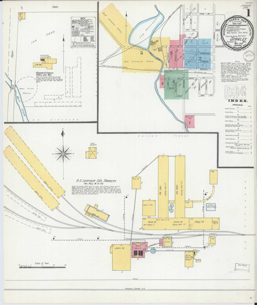 Stanley Wisconsin 1900 - Fire Insurance Index - Old Map Reprint