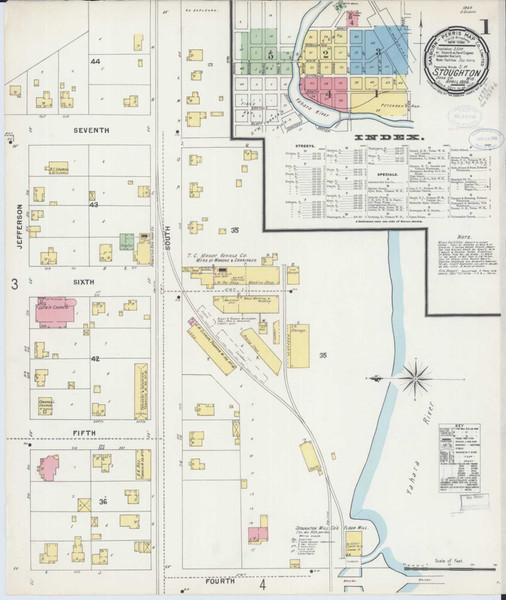 Stoughton Wisconsin 1898 - Fire Insurance Index - Old Map Reprint