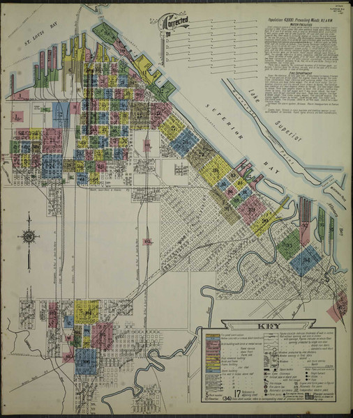 Superior Wisconsin 1914 - Fire Insurance Index - Old Map Reprint