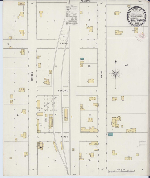 Troy Center Wisconsin 1894 - Fire Insurance Index - Old Map Reprint