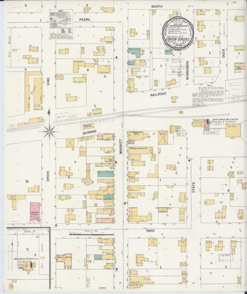 Union Grove Wisconsin 1900 - Fire Insurance Index - Old Map Reprint