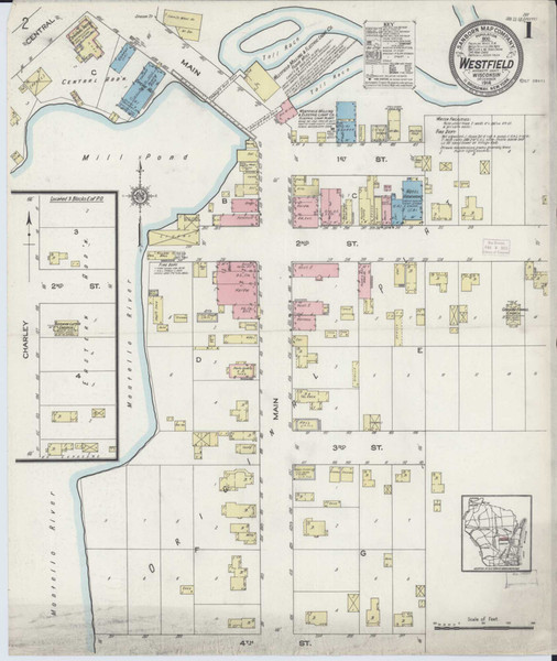 Westfield Wisconsin 1914 - Fire Insurance Index - Old Map Reprint