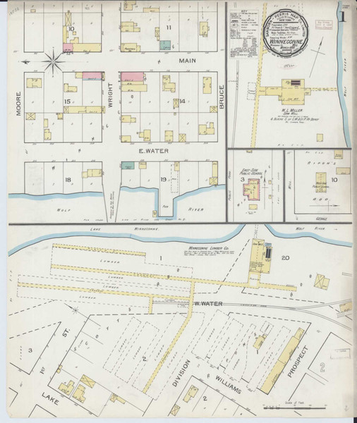 Winneconne Wisconsin 1893 - Fire Insurance Index - Old Map Reprint