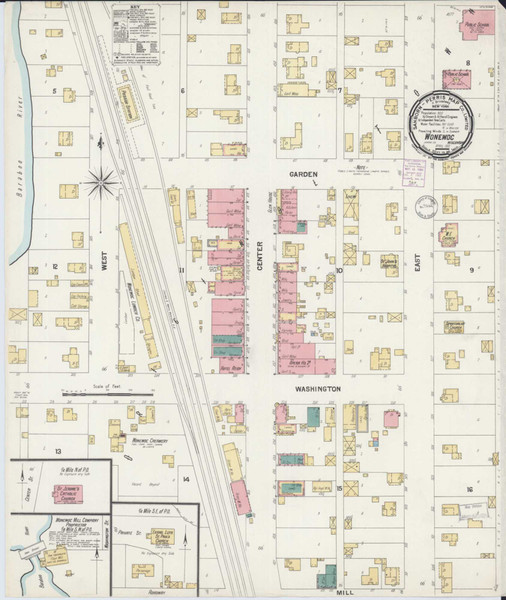 Wonewoc Wisconsin 1901 - Fire Insurance Index - Old Map Reprint