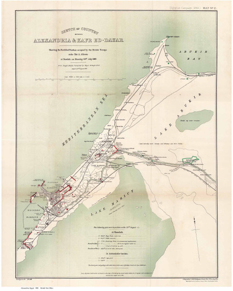 Country Between Alexandria & Kafr Ed-Dauar 1882 - British War Office - Egypt
