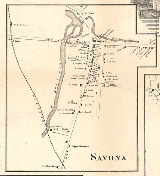 Savona, Bath, New York 1857 Old Town Map Custom Print - Steuben Co.