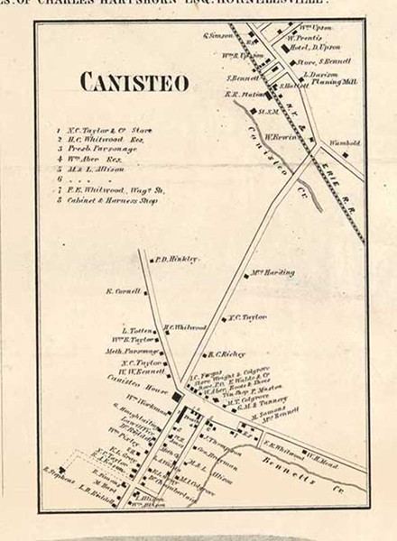 Canisteo Village, Canisteo, New York 1857 Old Town Map Custom Print - Steuben Co.