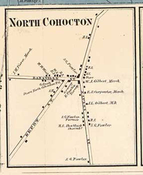North Cohocton, Cohocton, New York 1857 Old Town Map Custom Print - Steuben Co.