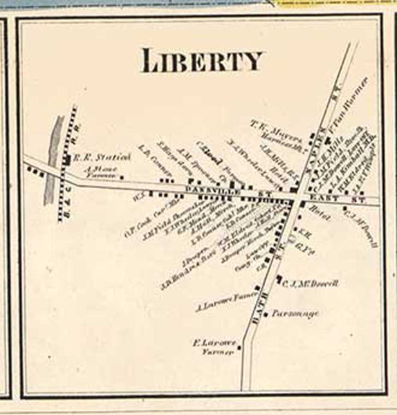 Liberty, Conhocton, New York 1857 Old Town Map Custom Print - Steuben Co.