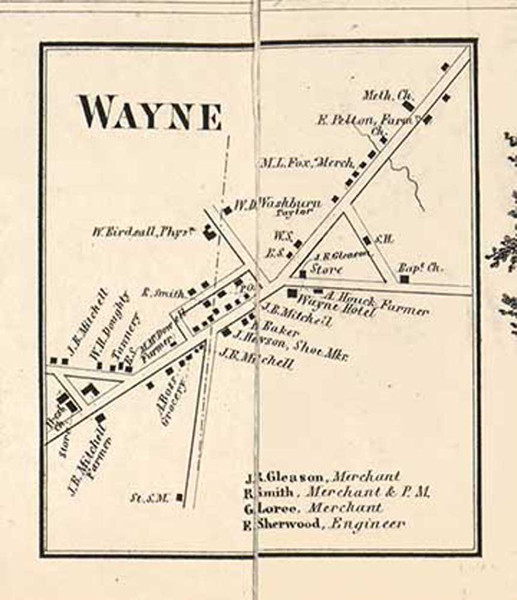 Wayne Village, Wayne, New York 1857 Old Town Map Custom Print - Steuben Co.