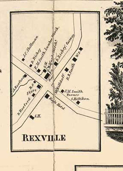 Rexville, West Union, New York 1857 Old Town Map Custom Print - Steuben Co.