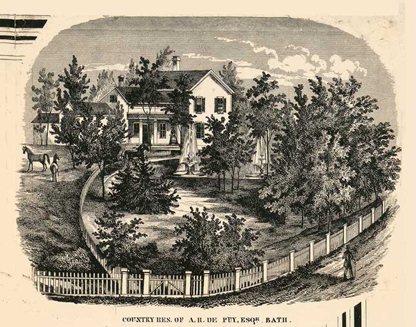 Country Res. of A.R. De Puy, Esq., Bath, New York 1857 Old Town Map Custom Print - Steuben Co.