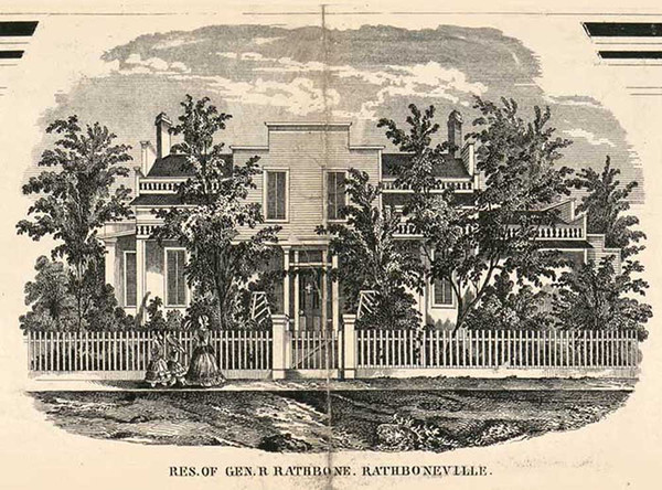 Residence of Gen. R. Rathbone, Rathbone, New York 1857 Old Town Map Custom Print - Steuben Co.