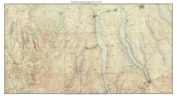Finger Lakes - Conesus Lake to Skaneateles Lake 1904 - Custom USGS Old Topo Map - New York - Finger Lakes