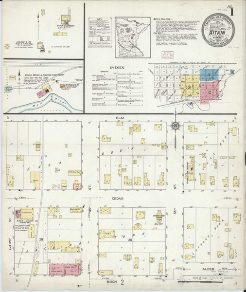 Aitkin Minnesota 1914 - Fire Insurance Index - Old Map Reprint