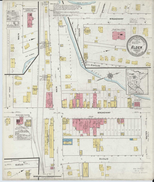 Alden Minnesota 1917 - Fire Insurance Index - Old Map Reprint