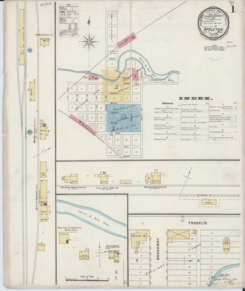 Appleton Minnesota 1894 - Fire Insurance Index - Old Map Reprint