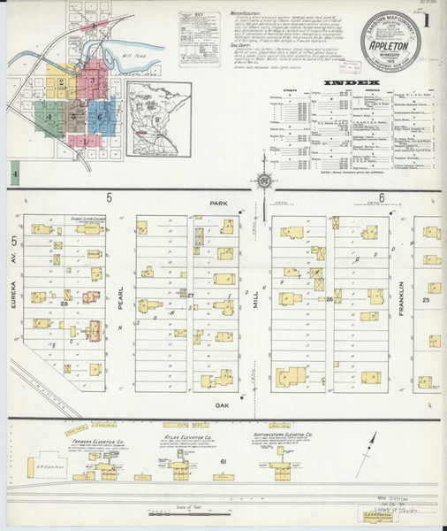 Appleton Minnesota 1915 - Fire Insurance Index - Old Map Reprint