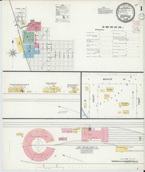 Barnesville Minnesota 1899 - Fire Insurance Index - Old Map Reprint