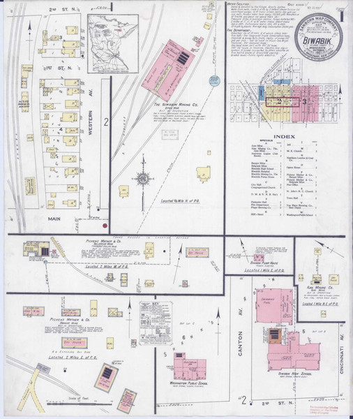 Biwabik Minnesota 1921 - Fire Insurance Index - Old Map Reprint