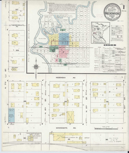 Breckenridge Minnesota 1914 - Fire Insurance Index - Old Map Reprint