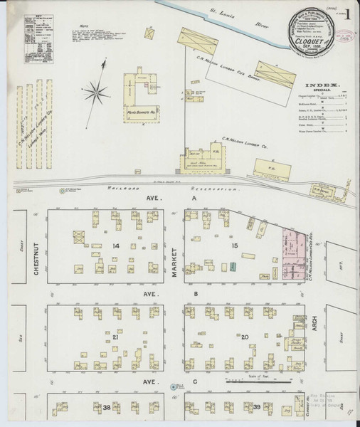 Cloquet Minnesota 1888 - Fire Insurance Index - Old Map Reprint